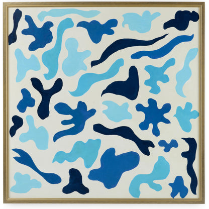 Cutouts in Blue by Chelsea House in oil paint. Made from canvas in a modern style.