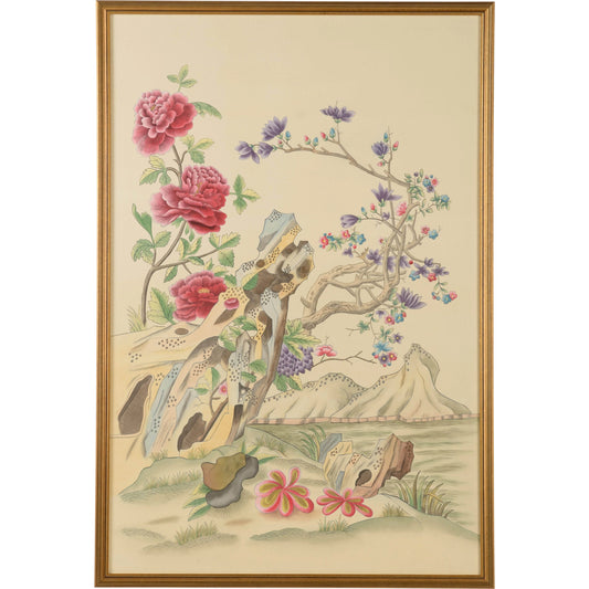 Manor Panel A by Chelsea House. Made from dry mounted silk in a transitional style.