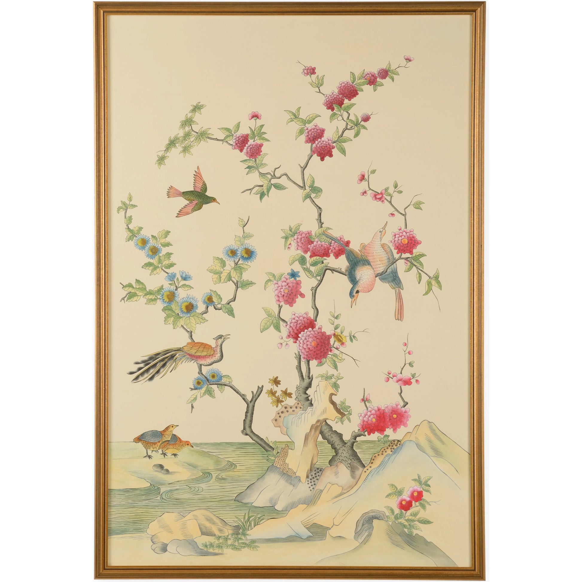 Manor Panel B by Chelsea House in gold. Made from dry mounted silk in a transitional style.