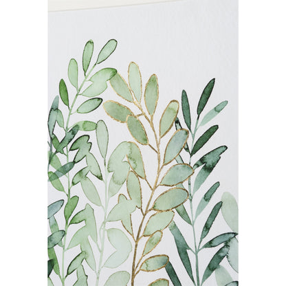 Foraged Greens II by Chelsea House in gold. Made from hand guilded giclee print in a modern style.
