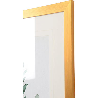 Foraged Greens II by Chelsea House in gold. Made from hand guilded giclee print in a modern style.