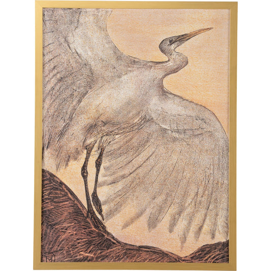 Great Egret by Chelsea House in gold. Made from unique in a unique style.