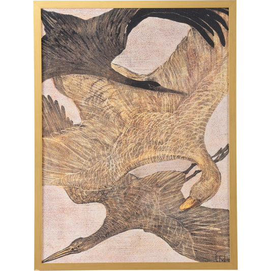 Trio of Birds in Flight by Chelsea House in tan. Made from unique in a unique style.