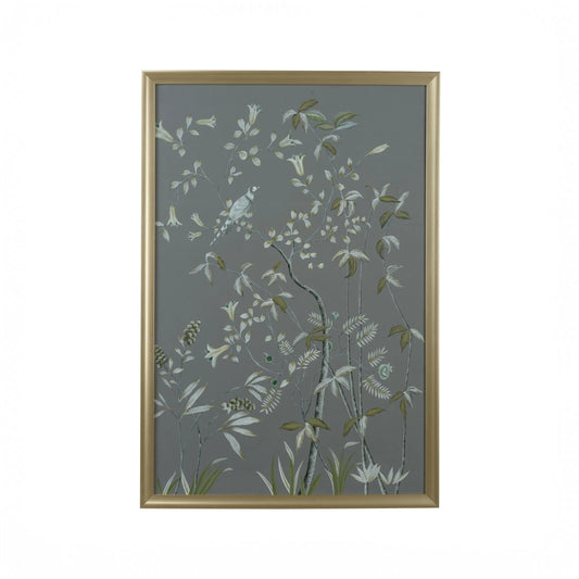 Buckhead Panel in Silver - Pheasant by Chelsea House in blue and framed, glass. Made from unique in a unique style.