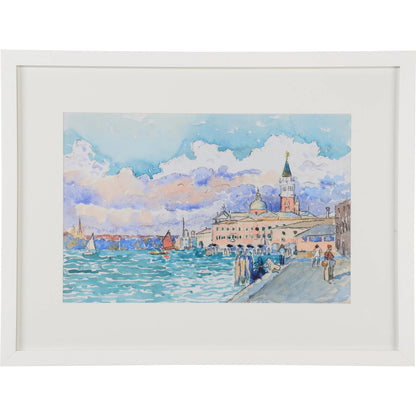 Venetian Views II by Chelsea House in blue and framed, glass. Made from unique in a unique style.