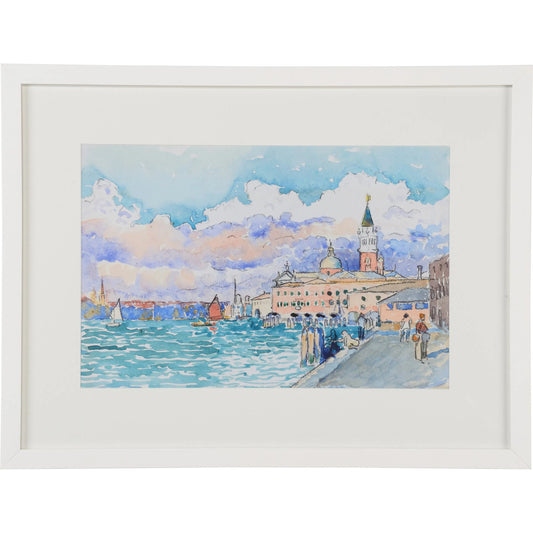 Venetian Views II by Chelsea House in blue and framed, glass. Made from unique in a unique style.