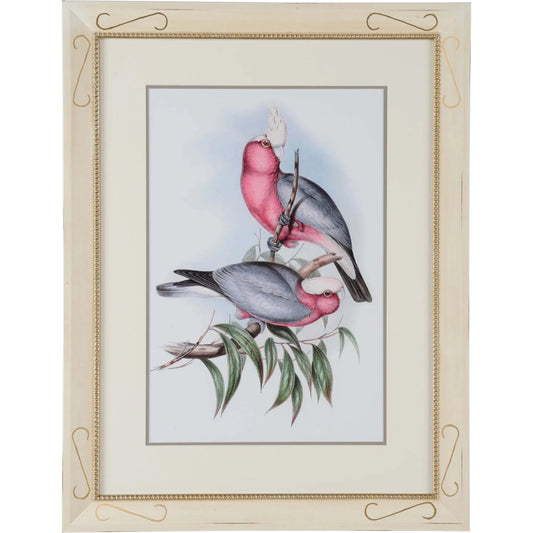 Pastel Parrots II by Chelsea House in white, cream and painted. Made from unique in a unique style.