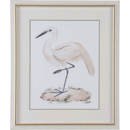 A White Heron III by Chelsea House in white, cream and giclee print. Made from unique in a coastal style.