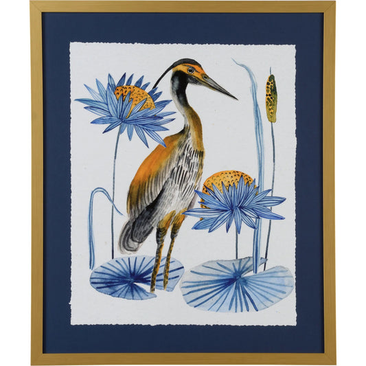 Heron Pond II by Chelsea House in blue and giclee print. Made from unique in a unique style.