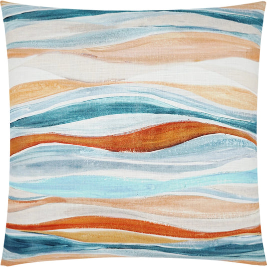 Lodi Pillow by DV Kap Home in turquoise/teal. Made from 100% cotton in a coastal style.