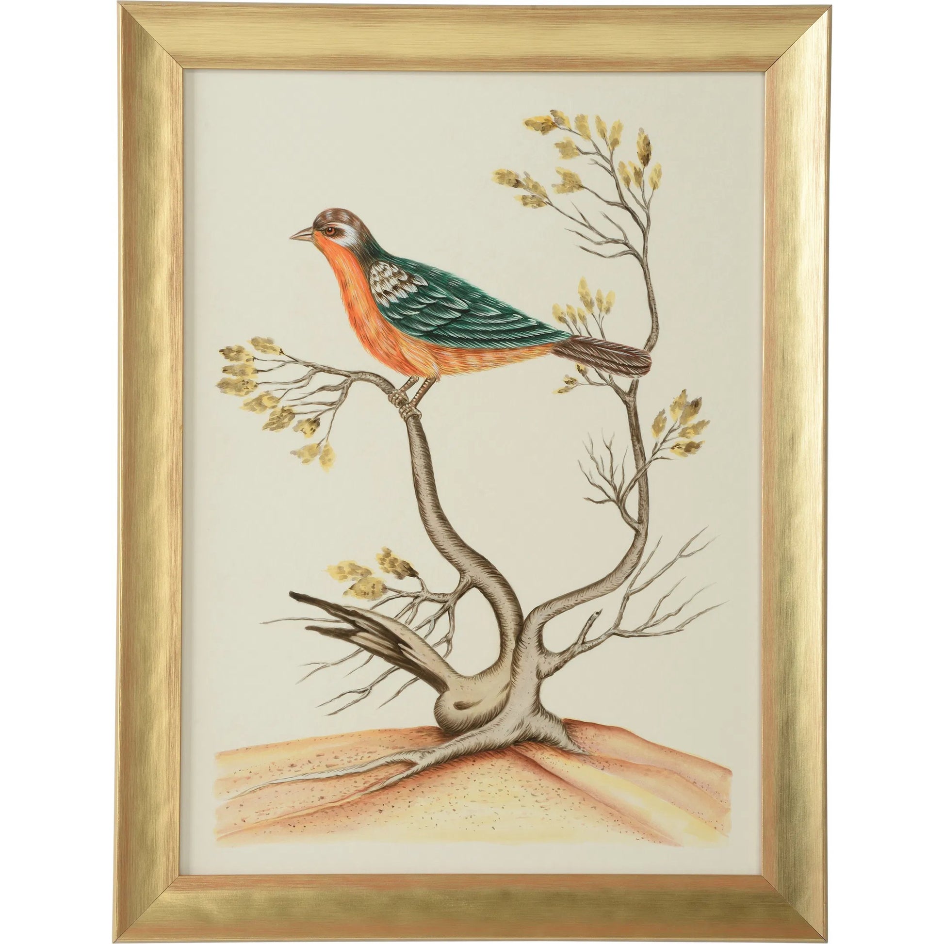 Watercolor Birds B by Chelsea House in white, cream and champagne. Made from unique in a traditional style.