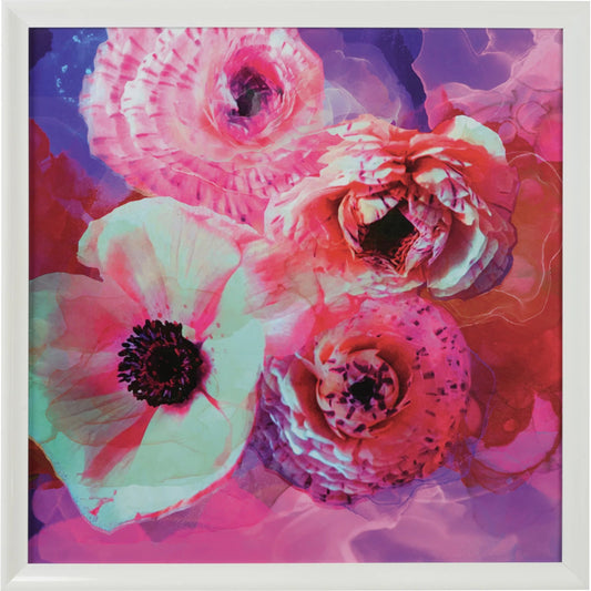 Pop Flowers Art by Chelsea House in pink, white, cream. Made from unique in a unique style.