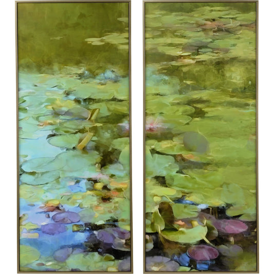 Light on Lily Pond by Chelsea House in green and wood. Made from unique in a unique style.