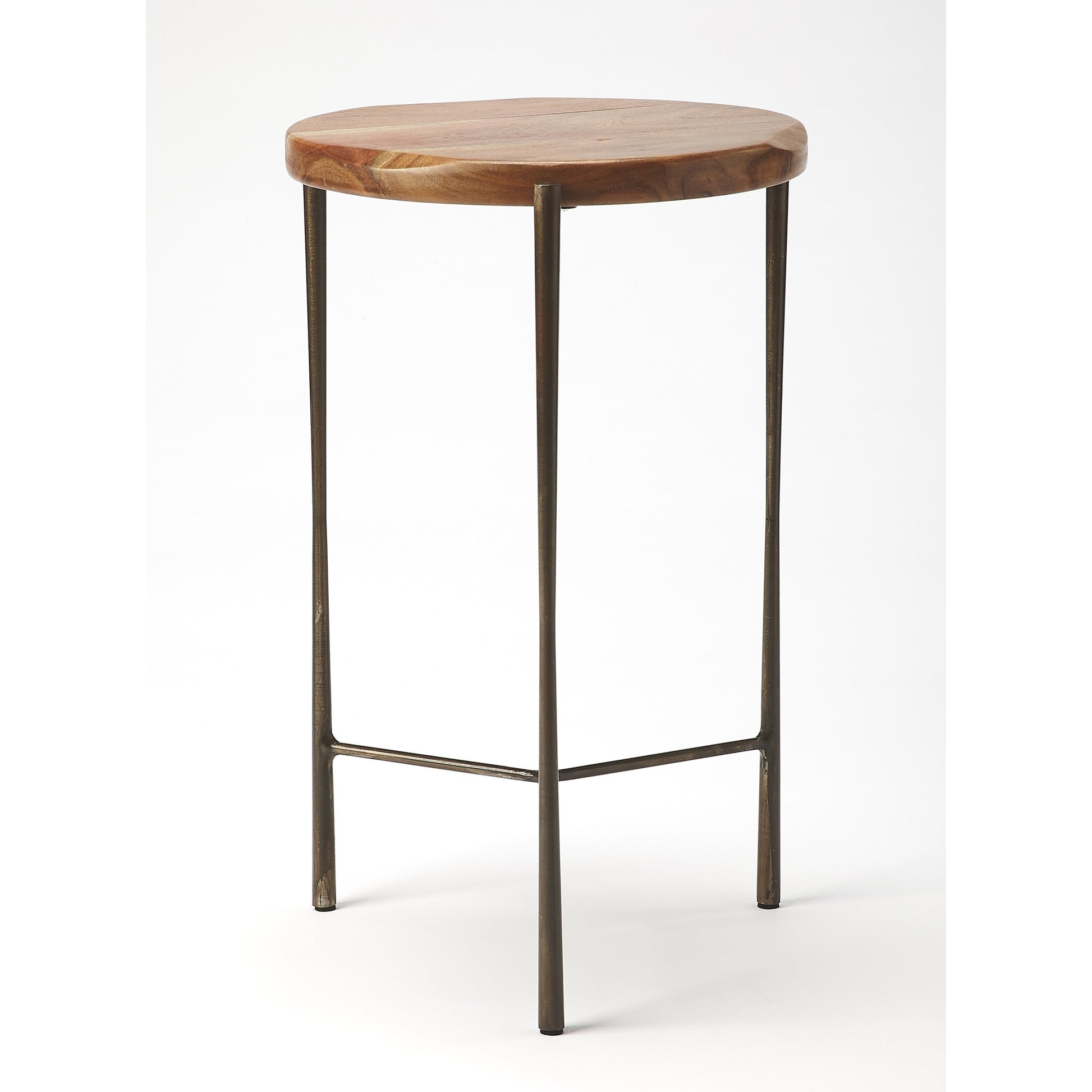 Brisbane Live Edge Accent Table by Butler Specialty Company in multi-color and industrial chic. Made from acacia wood solids, iron in a cottage & farmhouse style.