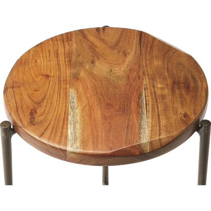 Brisbane Live Edge Accent Table by Butler Specialty Company in multi-color and industrial chic. Made from acacia wood solids, iron in a cottage & farmhouse style.