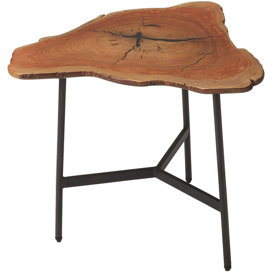 Ipswich Live Edge Accent Table by Butler Specialty Company in multi-color and butler loft. Made from acacia wood solids, iron in a cottage & farmhouse style.
