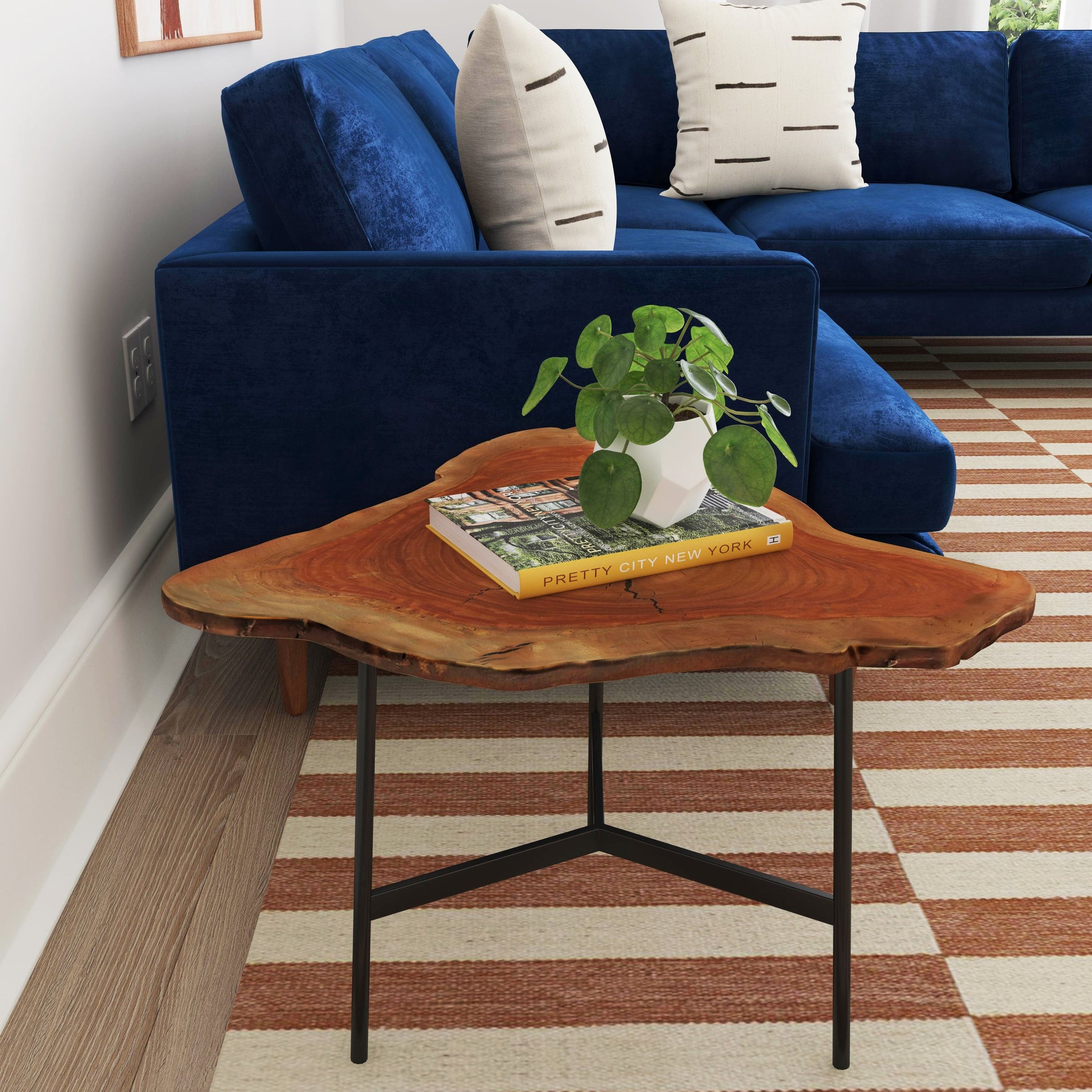 Ipswich Live Edge Accent Table by Butler Specialty Company in multi-color and butler loft. Made from acacia wood solids, iron in a cottage & farmhouse style.