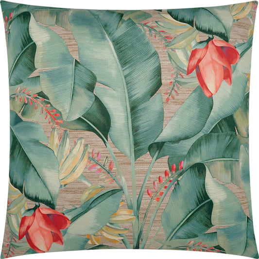 Fronds Pillow by DV Kap Home in green. Made from 100% cotton in a modern style.