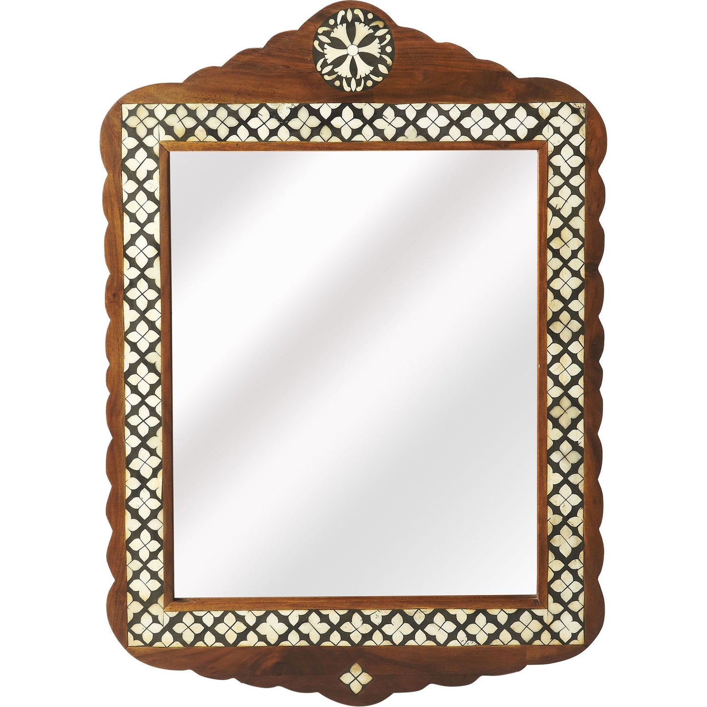 001 S-242561 | Additional Silo | Gabby Wood & Bone Inlay Wall Mirror by Butler Specialty Company in medium brown and wood, bone inlay. Made from merranti wood solids, mdf, resin, bone inlays in a eclectic & global style.
