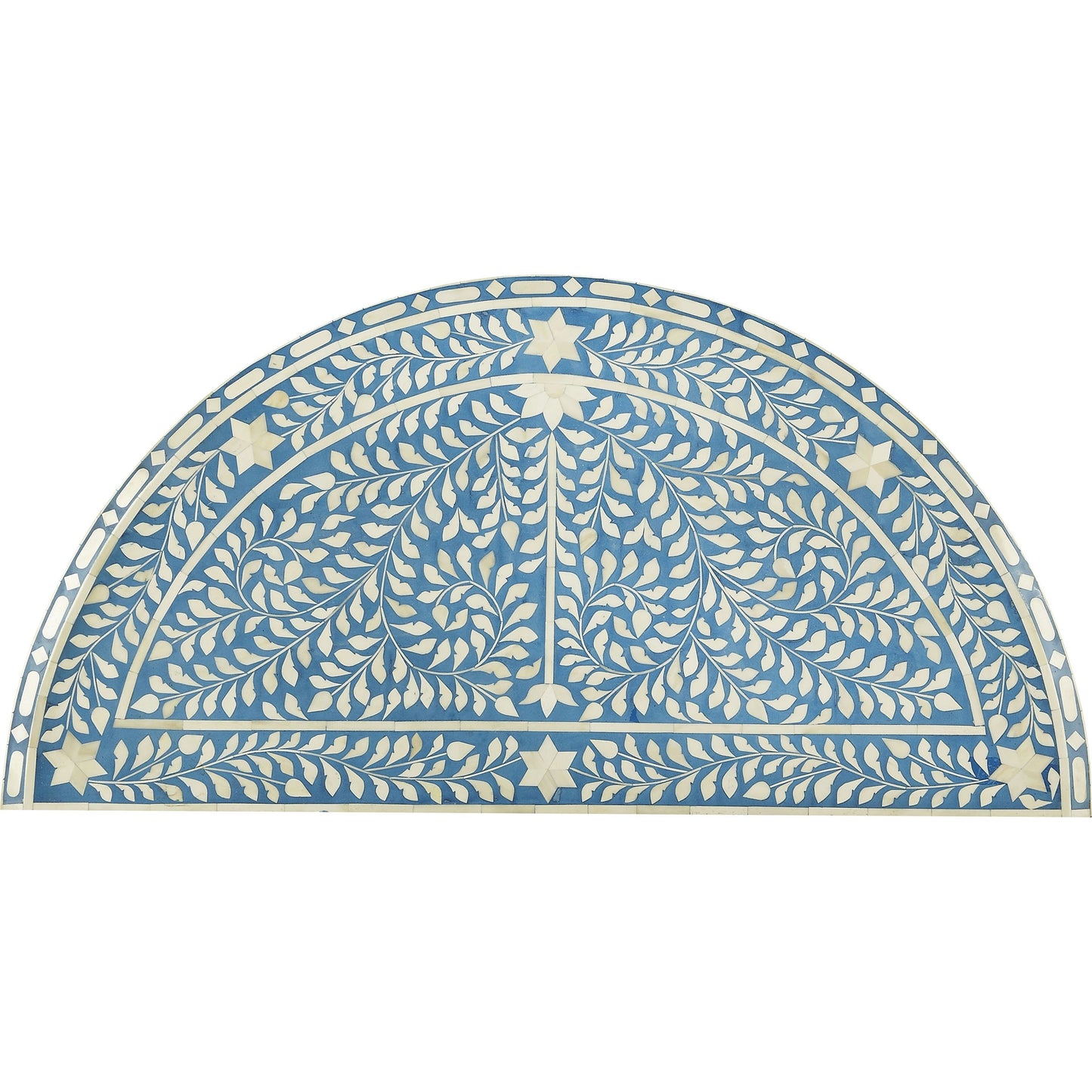 002 S-242563 | Additional Silo | Darrieux Blue Bone Inlay Demilune Console Table by Butler Specialty Company in blue and blue bone inlay. Made from merranti wood solids, mdf, resin, bone inlays in a eclectic & global style.