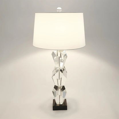 Facet Triple Block Lamp by Global Views in triple. Made from crystal, marble in a transitional style.