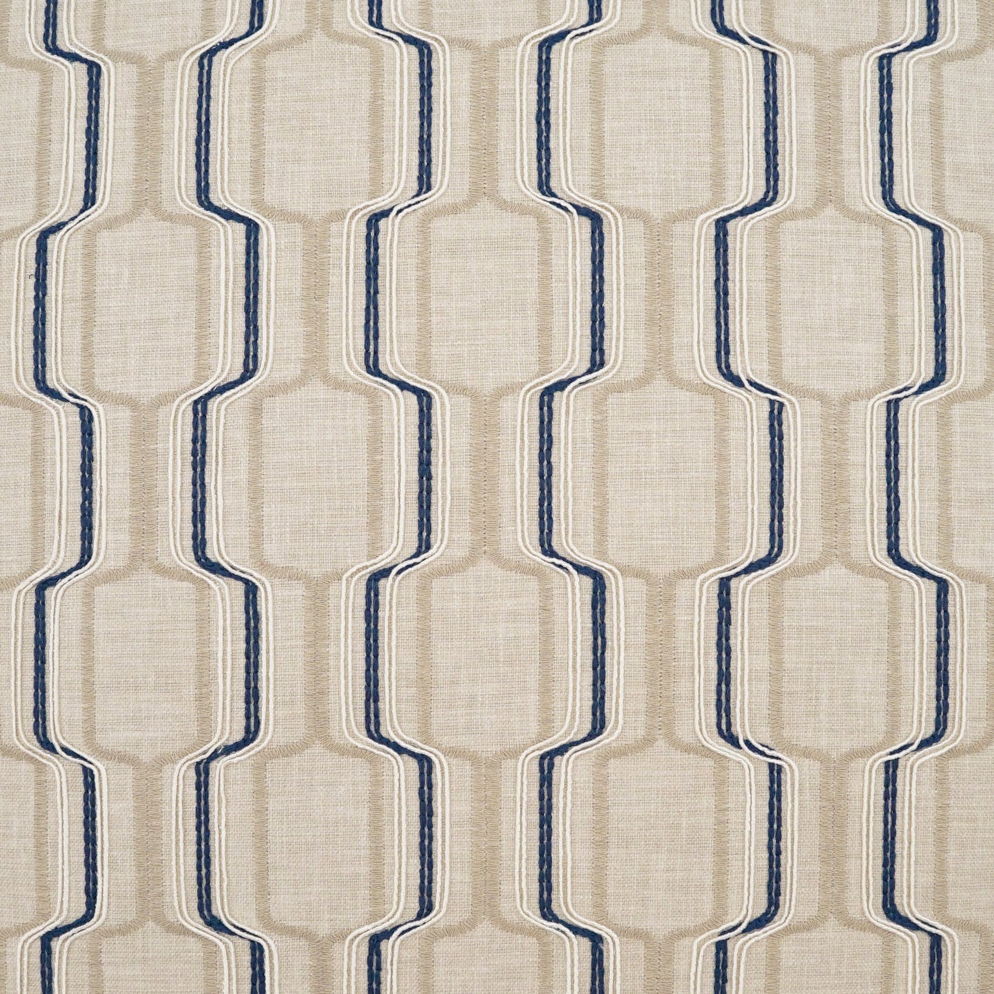 002 SI-2027903 | Closeup | Graffon Pillow by DV Kap Home in navy. Made from 46% polyester, 34% cotton, 20% viscose in a modern style.