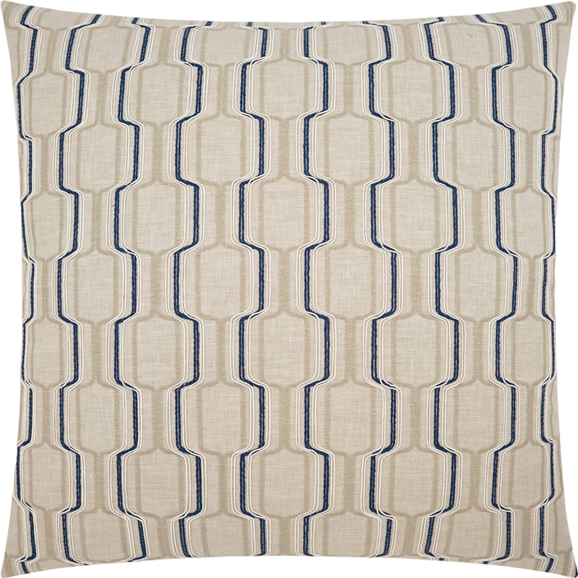 Graffon Pillow by DV Kap Home in navy. Made from 46% polyester, 34% cotton, 20% viscose in a modern style.