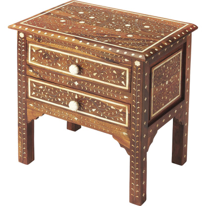 Chevrier Wood & Bone Inlay Accent Chest by Butler Specialty Company in medium brown and wood, bone inlay. Made from sheesham wood solids, mdf, bone inlays in a eclectic & global style.