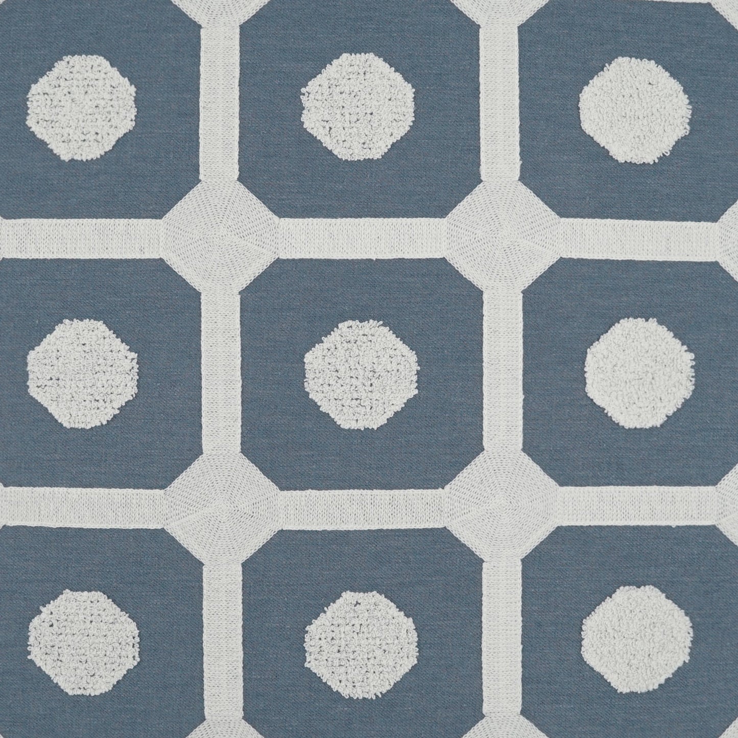 002 SI-2028268 | Closeup | Needle & Thread Throw Pillow by DV Kap Home in slate blue. Made from 68% polyester, 21% linen, 11% cotton in a modern style.