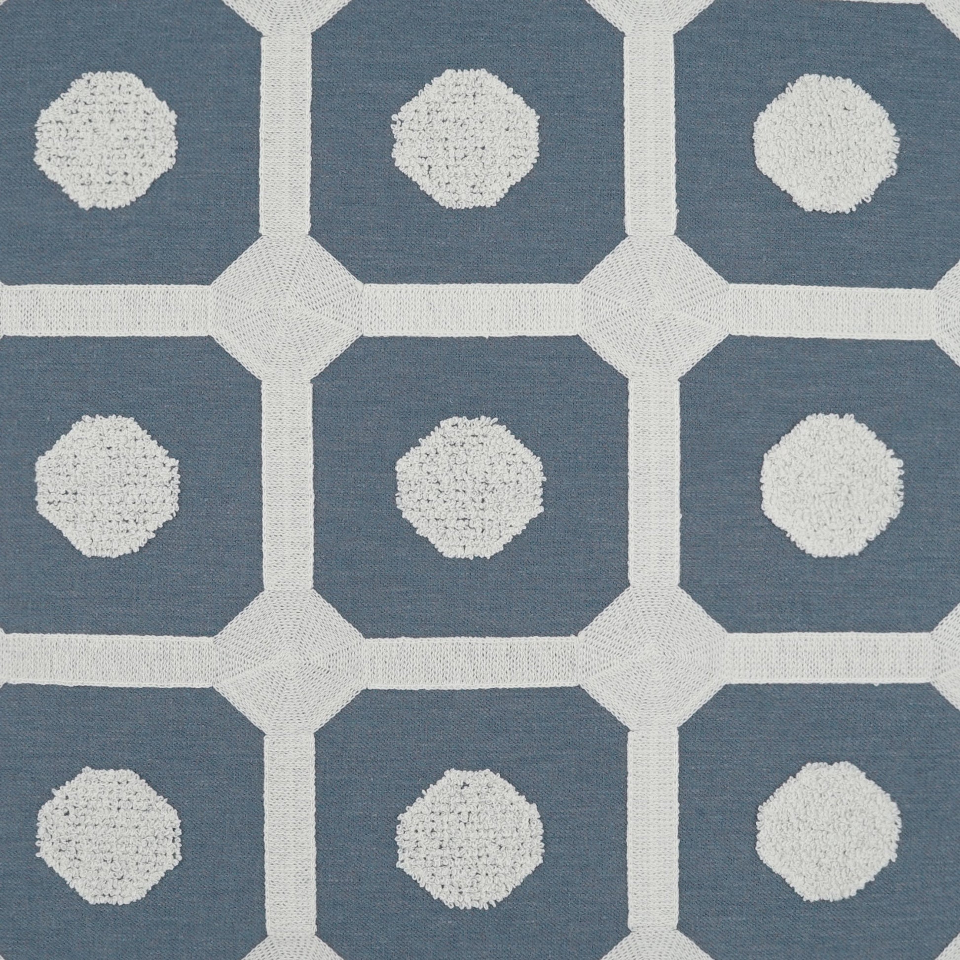 Needle & Thread Throw Pillow by DV Kap Home in slate blue. Made from 68% polyester, 21% linen, 11% cotton in a modern style.