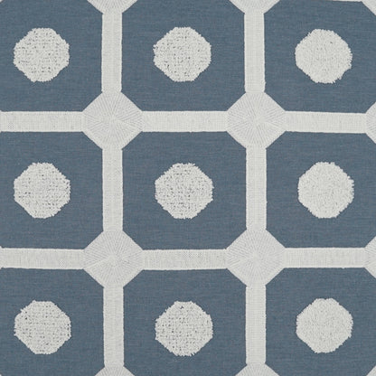 Needle & Thread Throw Pillow by DV Kap Home in slate blue. Made from 68% polyester, 21% linen, 11% cotton in a modern style.