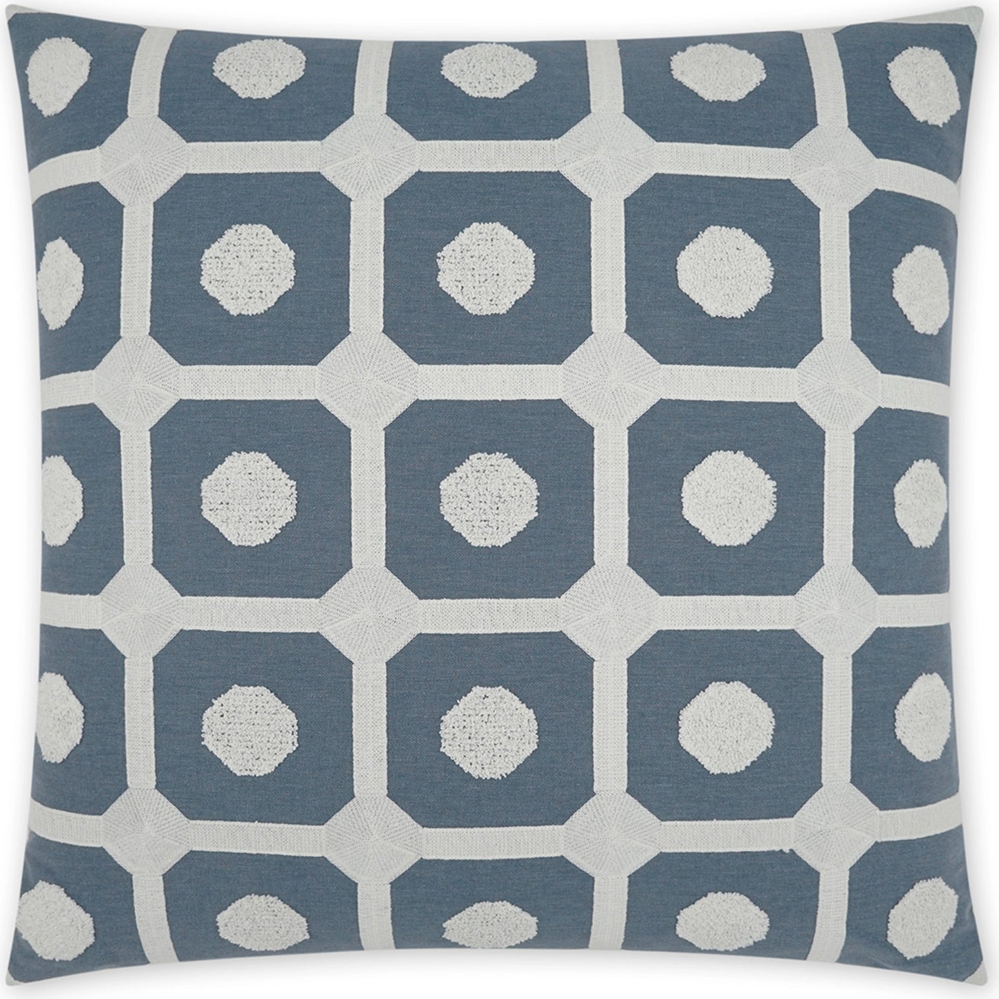 001 SI-2028268 | Primary Silo | Needle & Thread Throw Pillow by DV Kap Home in slate blue. Made from 68% polyester, 21% linen, 11% cotton in a modern style.
