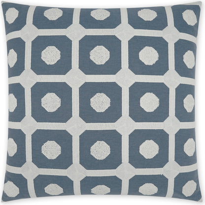 Needle & Thread Throw Pillow by DV Kap Home in slate blue. Made from 68% polyester, 21% linen, 11% cotton in a modern style.