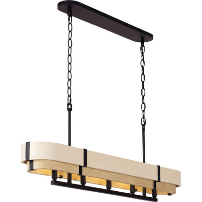 Blonde Moment Linear Pendant by Varaluz in matte black/honey/medium oak. Made from unique in a modern style.