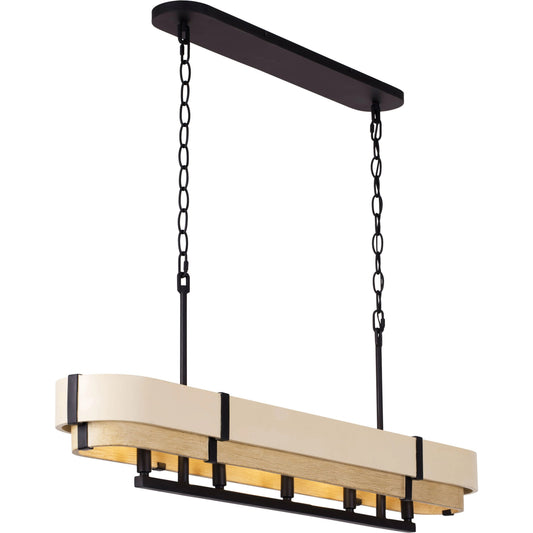 Blonde Moment Linear Pendant by Varaluz in matte black/honey/medium oak. Made from unique in a modern style.
