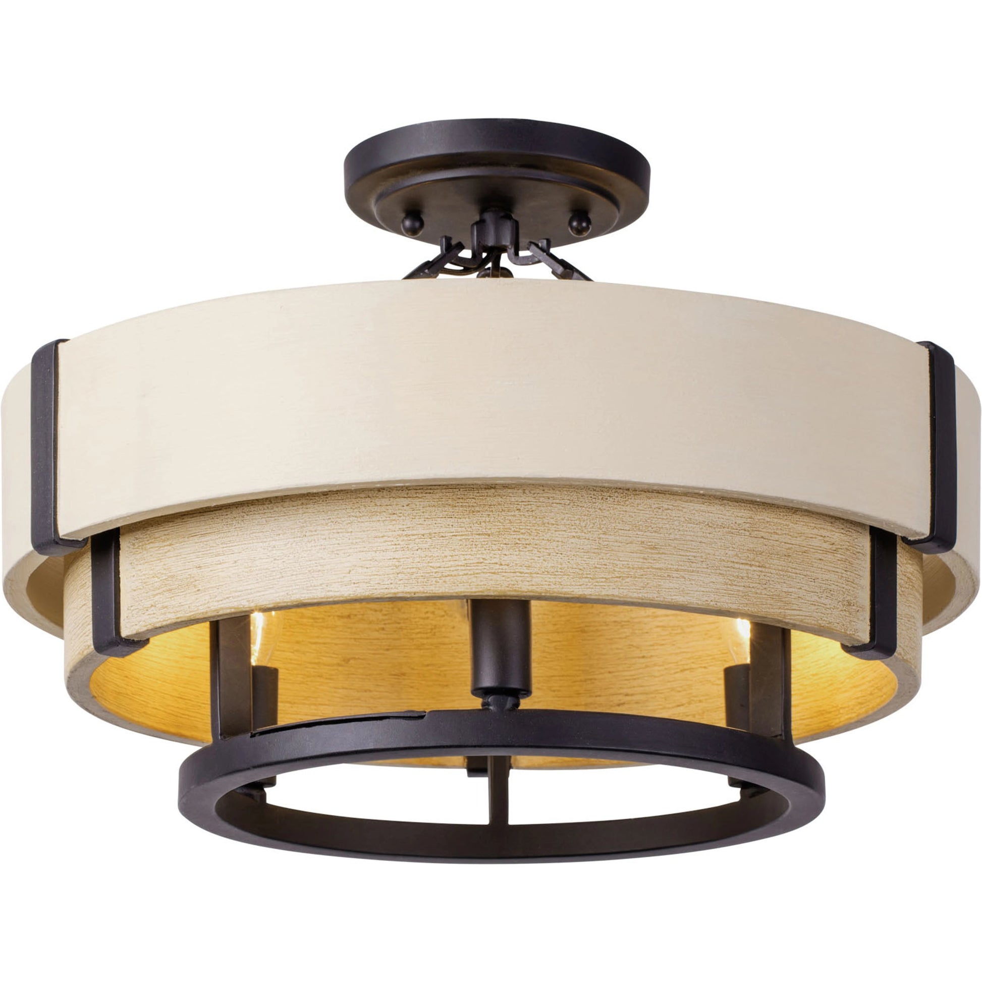Blonde Moment Semi-Flush by Varaluz in matte black/honey/medium oak. Made from unique in a modern style.