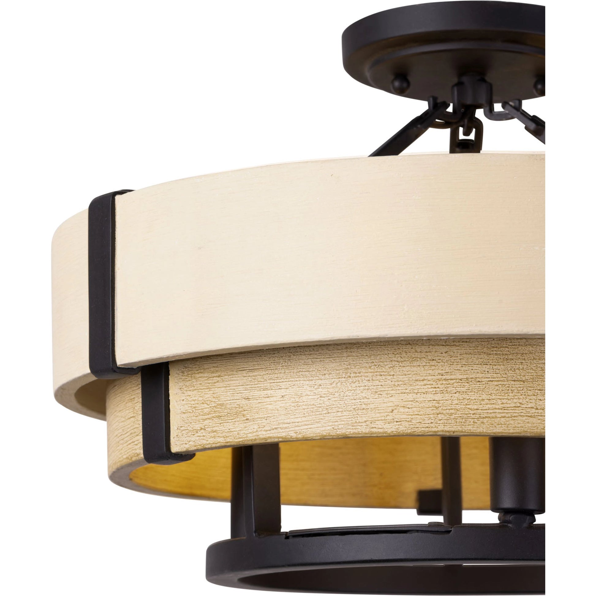 Blonde Moment Semi-Flush by Varaluz in matte black/honey/medium oak. Made from unique in a modern style.