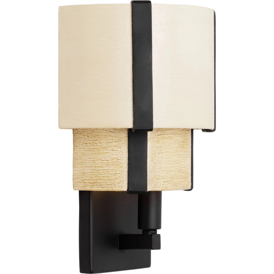 Blonde Moment Sconce by Varaluz in matte black/honey/medium oak. Made from unique in a modern style.