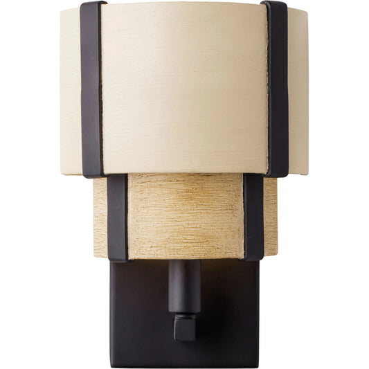 Blonde Moment Sconce by Varaluz in matte black/honey/medium oak. Made from unique in a modern style.