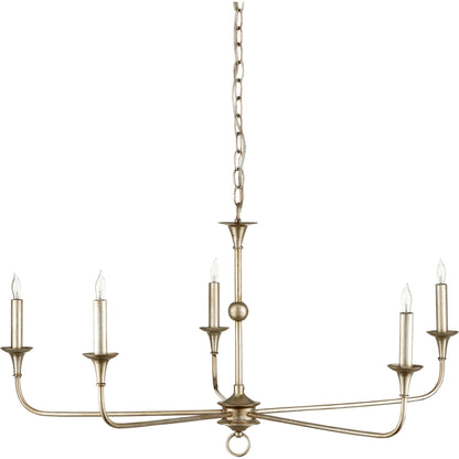 Nottaway Chandelier by Currey and Company. Made from wrought iron in a modern style.