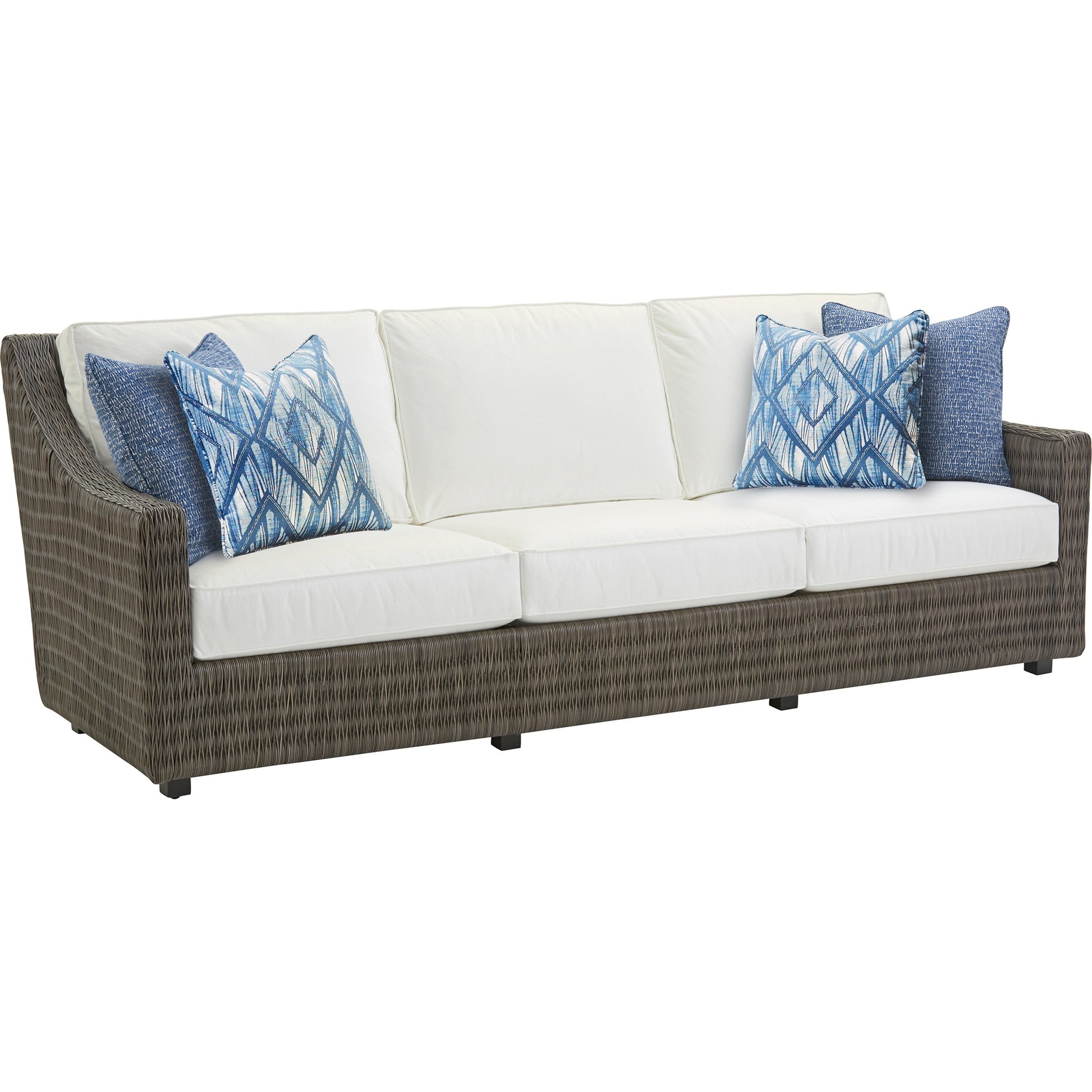 Cypress Point Ocean Terrace Long Sofa by Tommy Bahama Outdoor in blue. Made from unique in a coastal style.