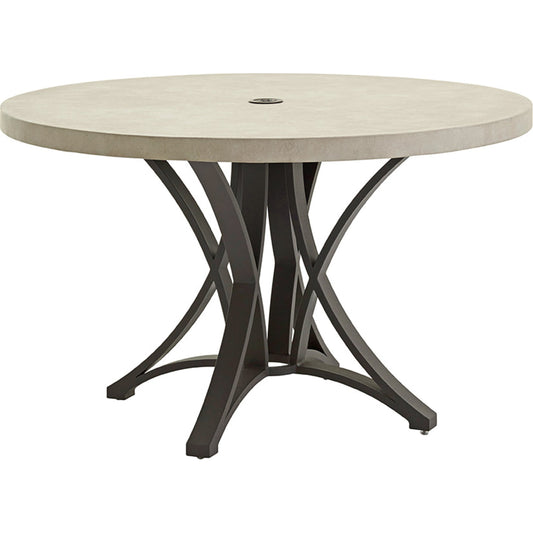 Cypress Point Ocean Terrace Dining Table With Weatherstone Top by Tommy Bahama Outdoor in limestone. Made from unique in a modern style.