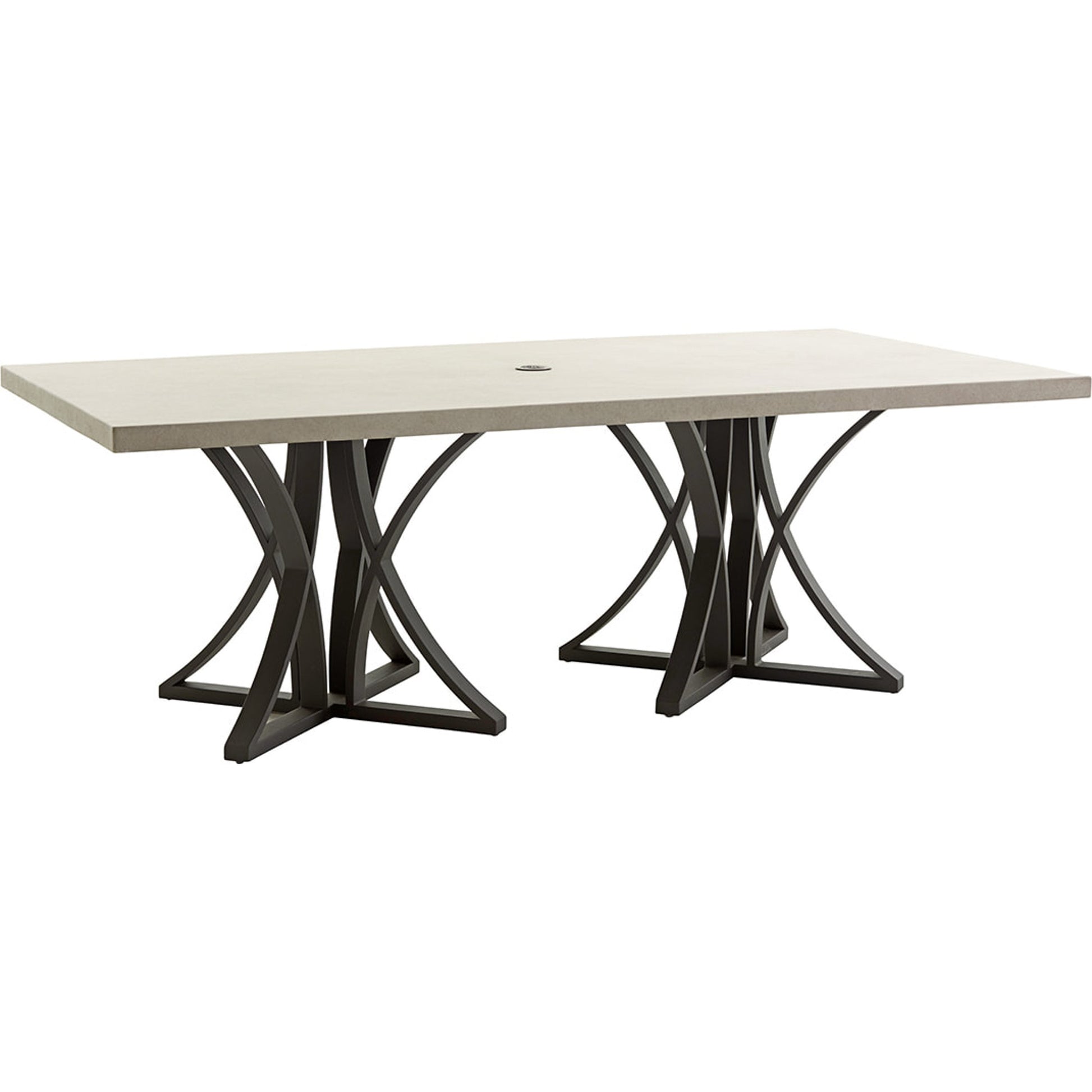 Cypress Point Ocean Terrace Dining Table With Weatherstone Top by Tommy Bahama Outdoor in limestone. Made from unique in a modern style.
