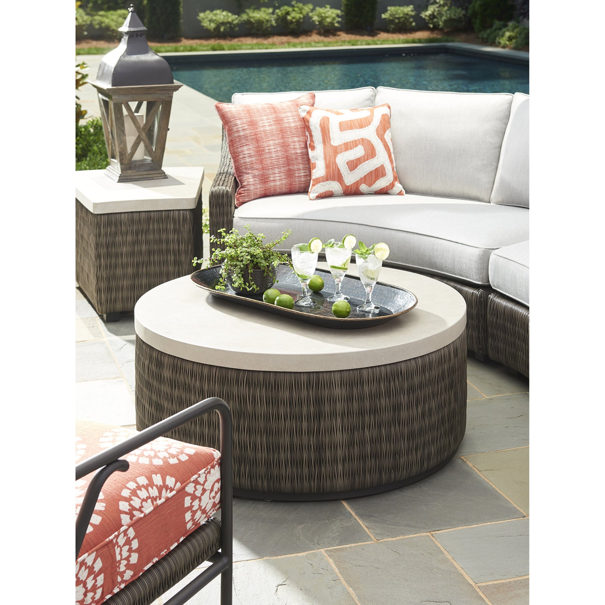 Cypress Point Ocean Terrace Round Cocktail Table by Tommy Bahama Outdoor. Made from unique in a coastal style.