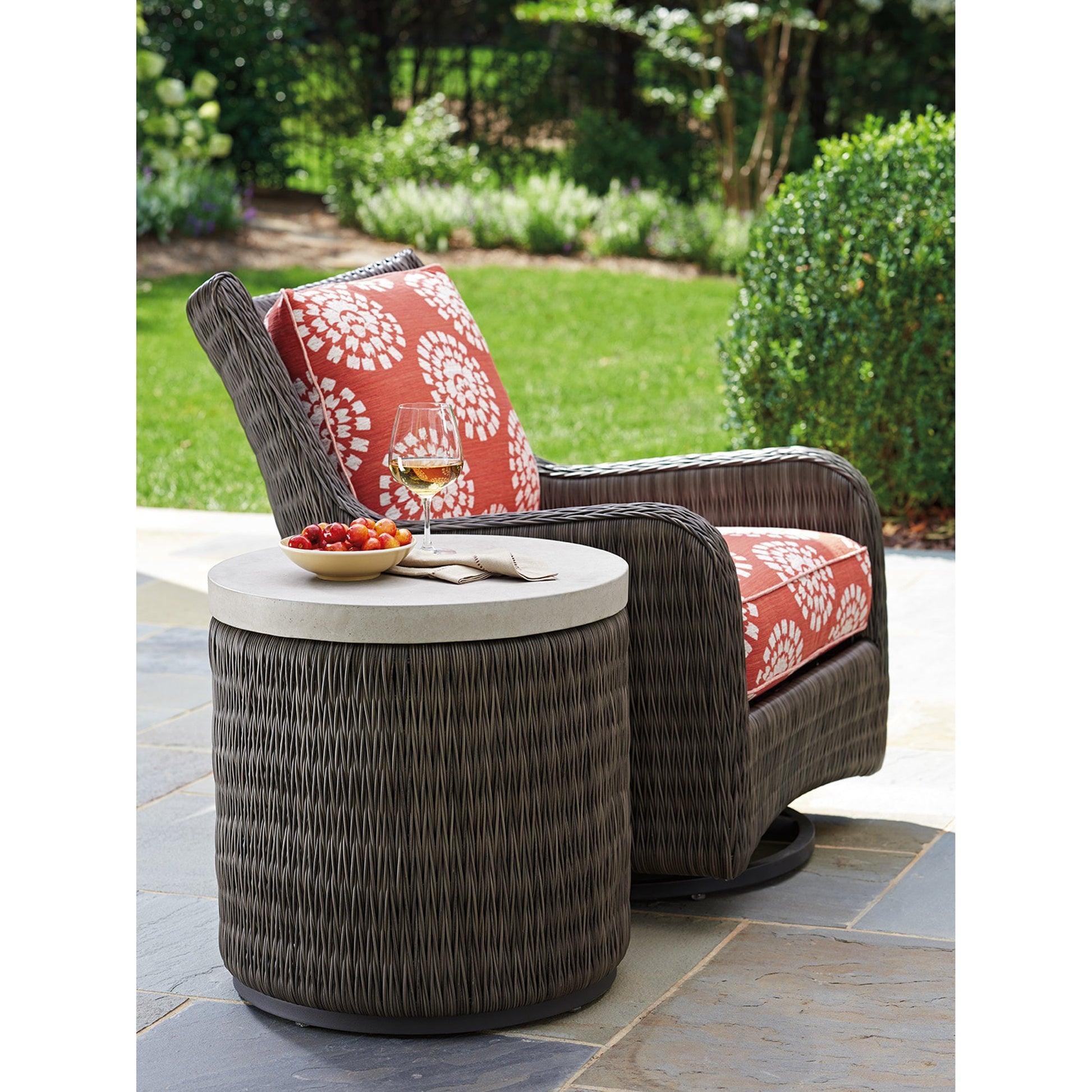Cypress Point Ocean Terrace Round End Table by Tommy Bahama Outdoor. Made from unique in a coastal style.