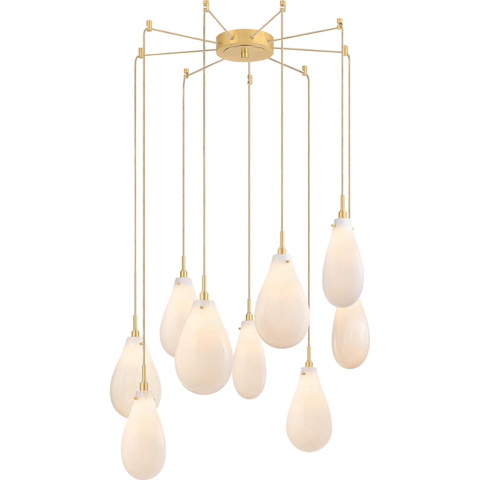 Ironwood 9-Light Chandelier by Hudson Valley in aged brass. Made from steel in a modern style.