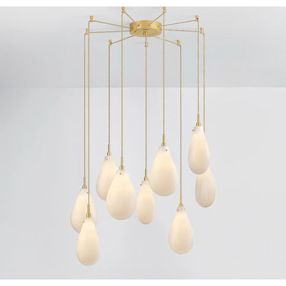 Ironwood 9-Light Chandelier by Hudson Valley in aged brass. Made from steel in a modern style.