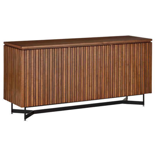 Indeo Credenza by Currey and Company. Made from white oak solids, veneers, iron in a modern style.
