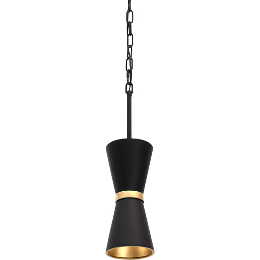 Mad Hatter Mini Pendant by Varaluz in matte black/french gold. Made from unique in a modern style.
