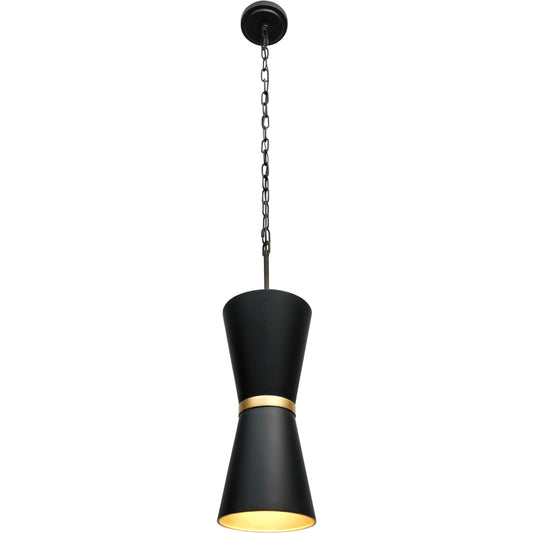 Mad Hatter Pendant by Varaluz in matte black/french gold. Made from unique in a modern style.